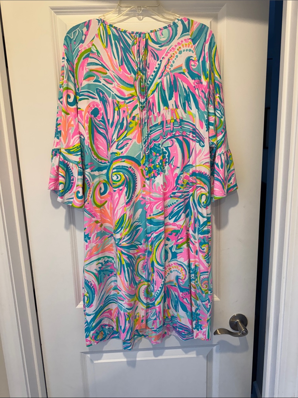Like new, Lilly Pulitzer Pink Teal Multi-Print dress - Picture 4 of 6